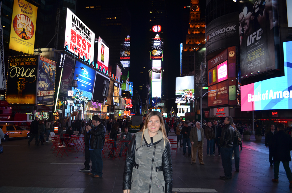 Elena Sergeeva at Times Square New York