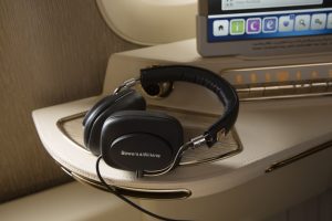Bowers & Wilkins Active Noise Cancelling E1 headphones in First Class