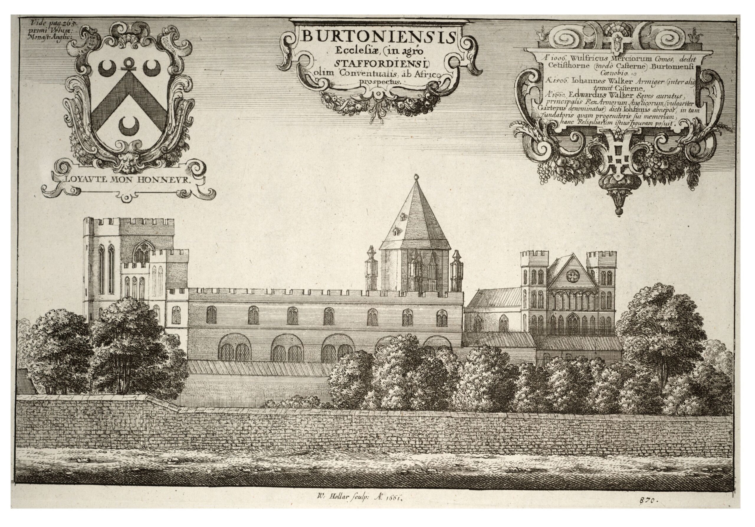 Print (1661) of Burton church by Wenceslas Hollar